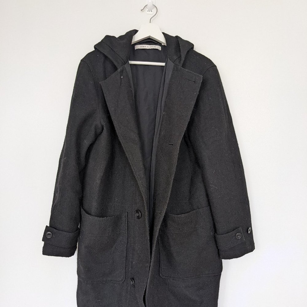 Uniqlo and Lemaire Black Wool Duffle Coat (Size: S)